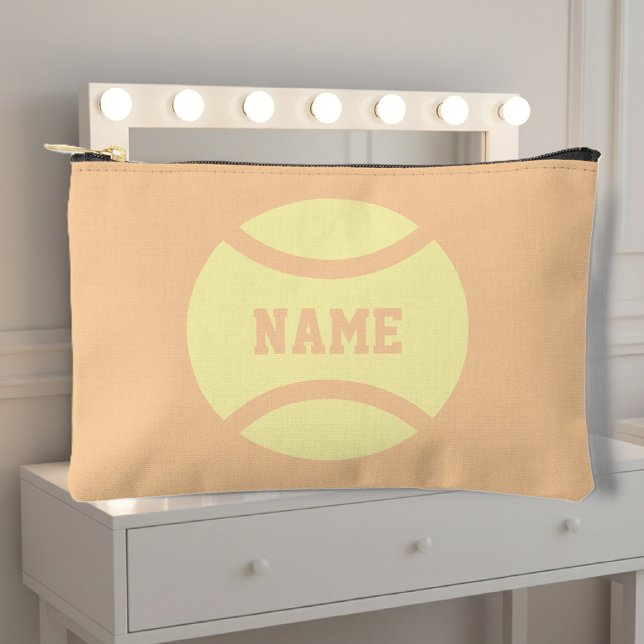 Personalized cosmetics bag pouch with tennis print zubehörtasche (cosmetics bag with tennis ball print)