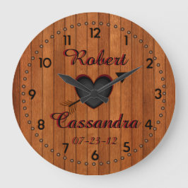 Personalized Country Style Faux-Wood Wall Clock Große Wanduhr