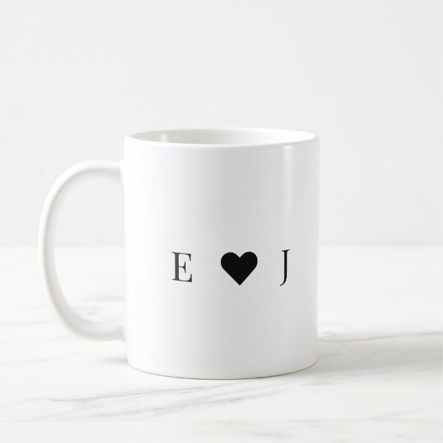 Personalized Couple Initial Mug | Heart Initial Kaffeetasse (Links)