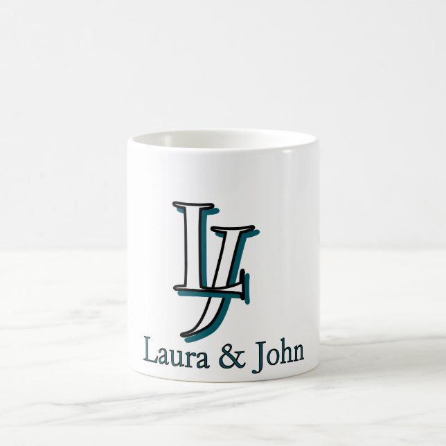 Personalized Couple Initials Mug Valentine Gift (Centre)