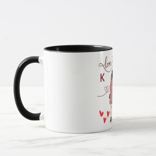 Personalized Couple Initials Mug with Special Date (Gauche)