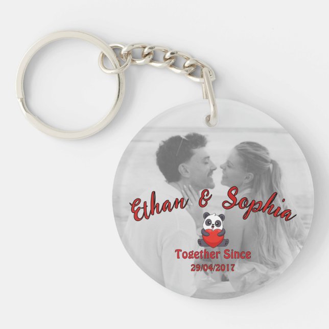 Personalized Couple Keychain with Romantic Message (Devant)