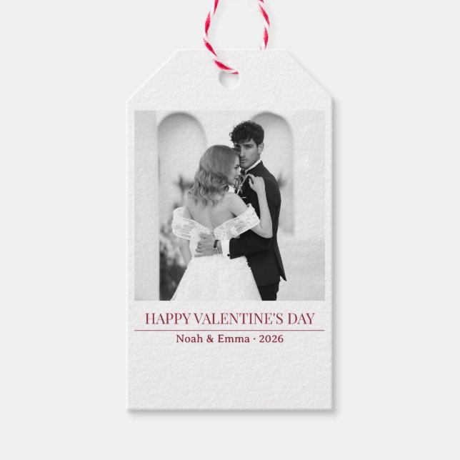 Personalized Couple Names & Year - Elegant Photo  Geschenkanhänger (Vorderseite)
