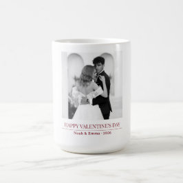 Personalized Couple Names & Year - Elegant Photo  Kaffeetasse