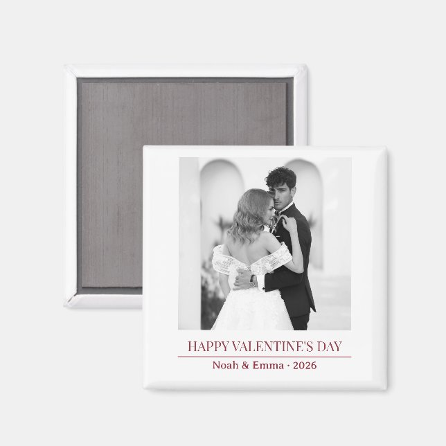 Personalized Couple Names & Year - Elegant Photo  Magnet (Vorderseite/Rückseite)