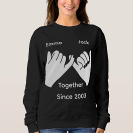 Personalized couple with custom names and year sweatshirt