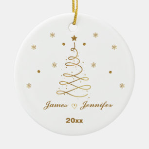 Personalized Couples Christmas For Boyfriend Keramik Ornament