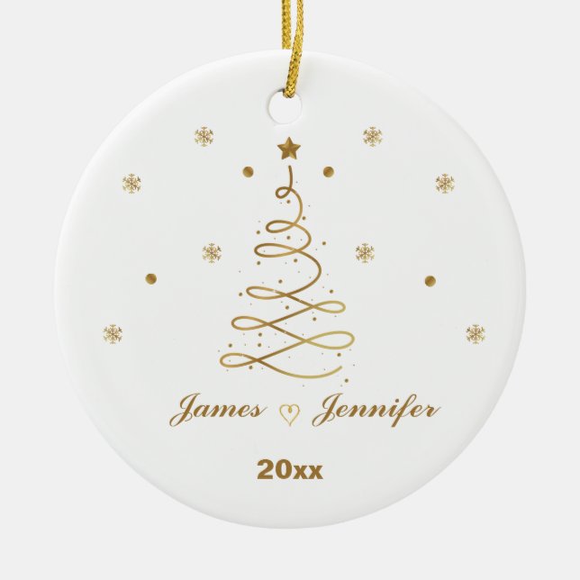 Personalized Couples Photo Christmas For Boyfriend Keramik Ornament (Vorne)