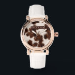 Personalized Cow Print Cowgirl Western Style Gift Armbanduhr<br><div class="desc">There is something timeless and effortlessly cool about cow print. It seems fun, fashionable, and a touch daring because it combines rustic charm with contemporary design. This personalized cow print collection was created for people who love western inspired aesthetics, cozy country vibes, and designs that feel both trendy and personal....</div>