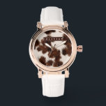 Personalized Cow Print Cowgirl Western Style Gift Armbanduhr<br><div class="desc">There is something timeless and effortlessly cool about cow print. It seems fun, fashionable, and a touch daring because it combines rustic charm with contemporary design. This personalized cow print collection was created for people who love western inspired aesthetics, cozy country vibes, and designs that feel both trendy and personal....</div>