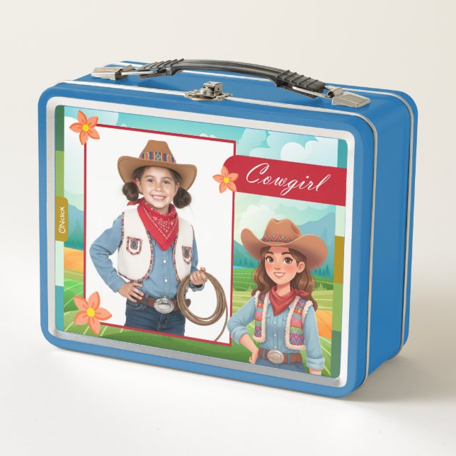Personalized Cowgirl Lunch Box (Devant)