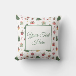 Personalized Cozy Christmas Cheer Throw Pillow Kissen