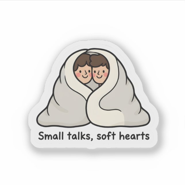 Personalized Cozy Couple in Blanket Custom Gifts  Aufkleber (Vorderseite)
