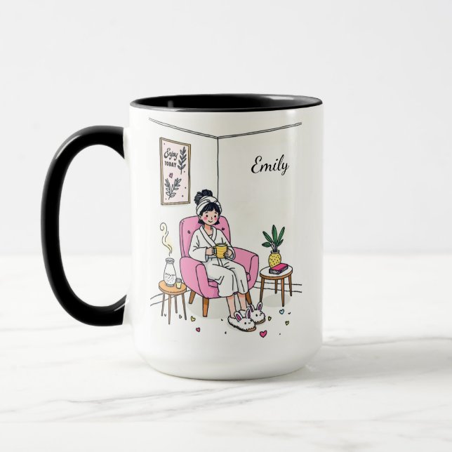 Personalized Cozy Friend Gift Cute Relaxing Self Tasse (Links)