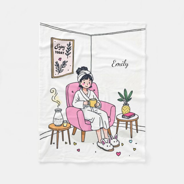 Personalized Cozy Granddaughter Gift Soft Relaxing Fleecedecke (Vorderseite)