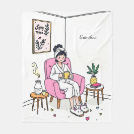 Personalized Cozy Grandma Gift Soft Relaxing Self  Fleecedecke