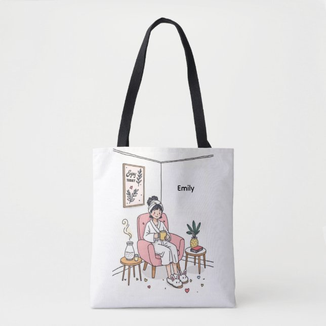 Personalized Cozy Mom Gift Cute Self Care Relaxing Tasche (Vorderseite)
