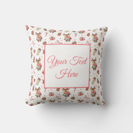 Personalized Cozy Reindeer Christmas Throw Pillow Kissen