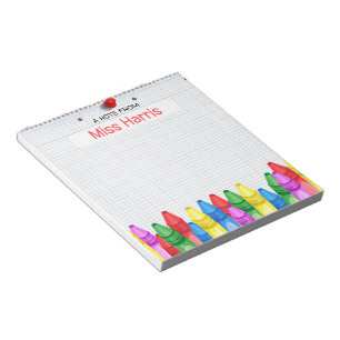 Personalized Crayon Teacher's Notepad Notizblock