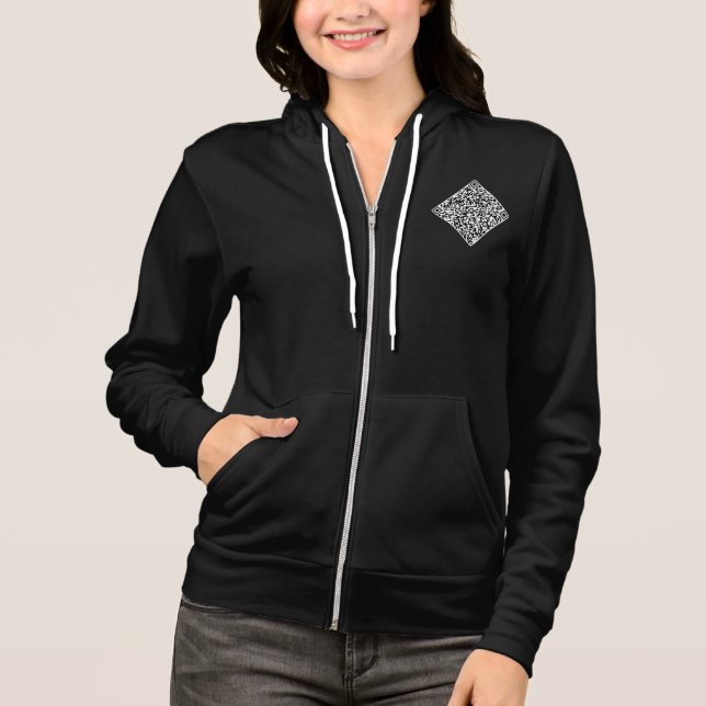 Personalized Create Your Own QR Code Hoodie (Vorderseite)