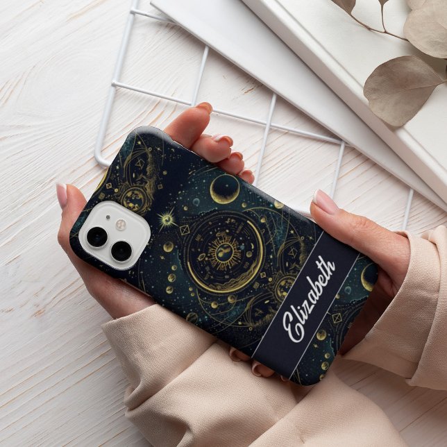 Personalized Crescent Moon And Stars Celestial Case-Mate iPhone Hülle (Von Creator hochgeladen)