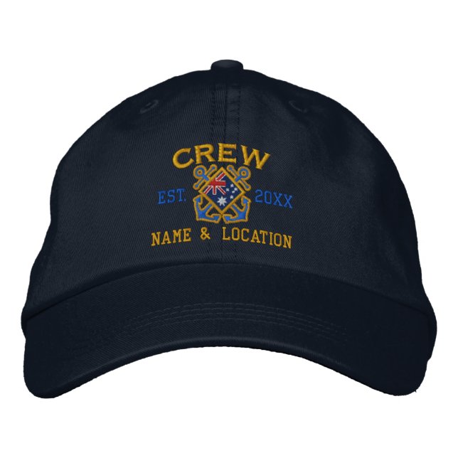 Personalized Crew Nautical Australia Embroidery Bestickte Kappe (Vorderseite)