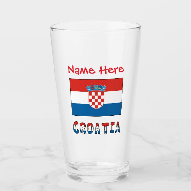 Personalized Croatia Flag  Glas (Vorderseite)