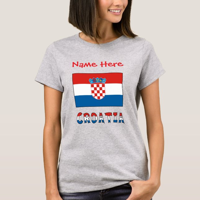 Personalized Croatia Flag Women's T-Shirt (Vorderseite)