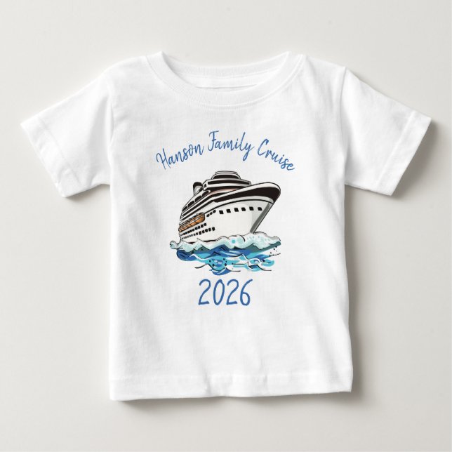 Personalized Cruise Ship Baby T-shirt (Vorderseite)