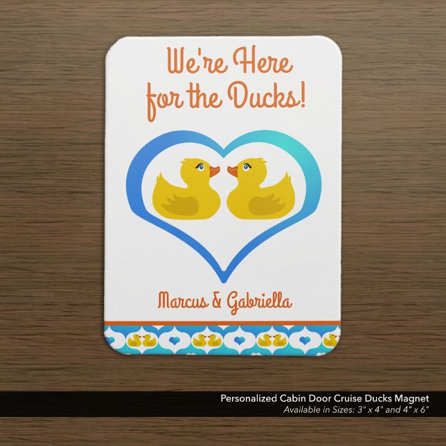 Personalized Cruising Ducks Cabin Door Magnet (Decorate Your Stateroom Door with a Cute Cruising Ducks Magnet–Customized with Your Name.)