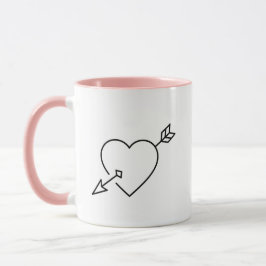 Personalized Cupid Struck Heart Arrow Coffee Mug