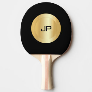 Personalized Custom Black And Gold Monogrammed Tischtennis Schläger
