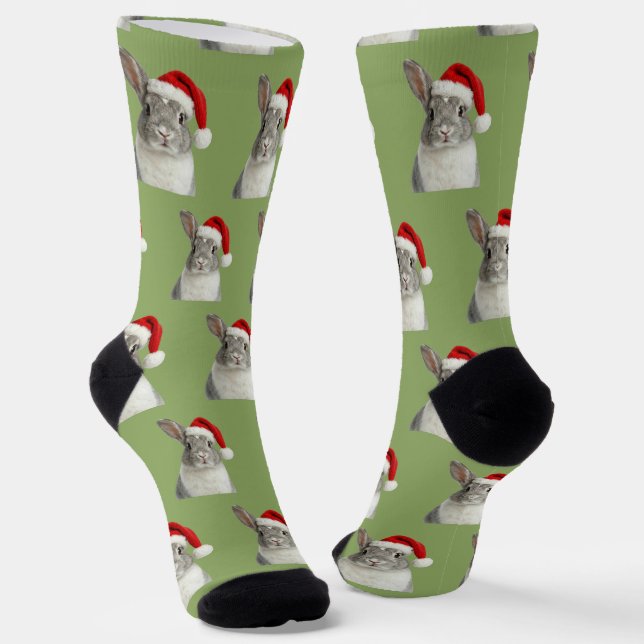 Personalized Custom Bunny Christmas  Socken (Gewinkelt)