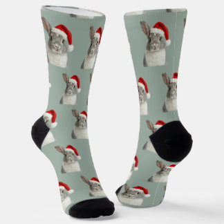 Personalized Custom Bunny Christmas  Socken