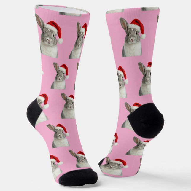 Personalized Custom Bunny Christmas  Socken (Gewinkelt)
