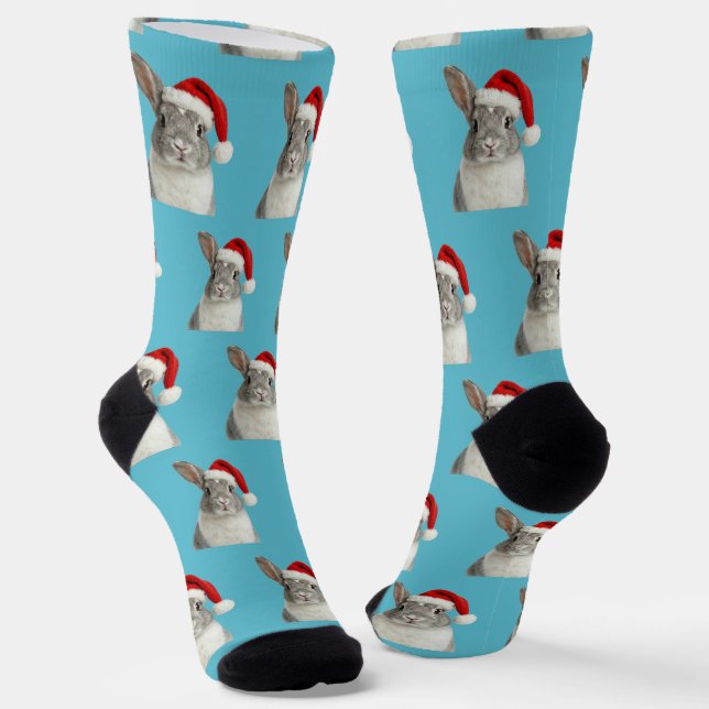 Personalized Custom Bunny Christmas  Socken (Gewinkelt)