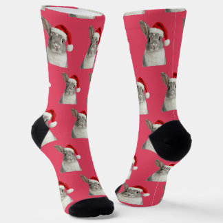 Personalized Custom Bunny Christmas  Socken