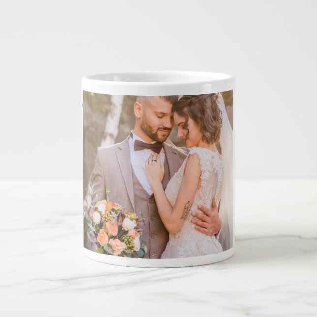 Personalized Custom Couple Photo Jumbo-Tasse (Vorderseite)