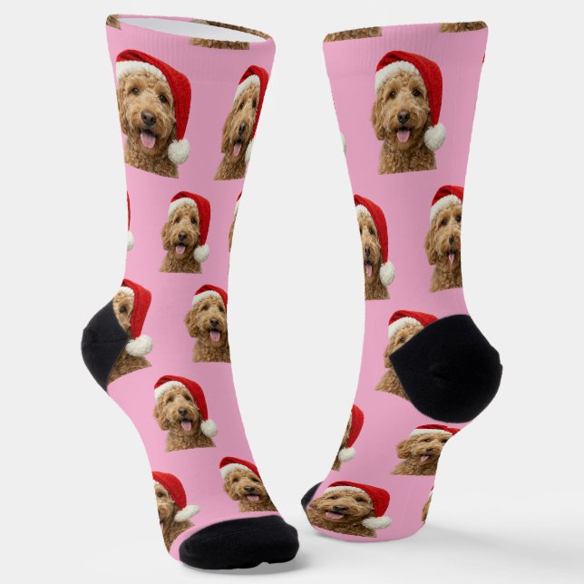 Personalized Custom Cute Doodle Christmas Socks Socken (Gewinkelt)