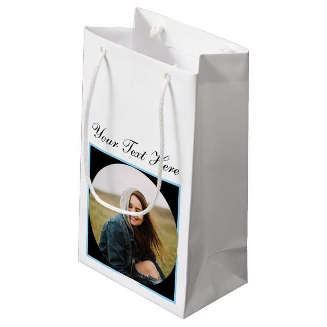 Personalized Custom Gift Bag for Celebrations Kleine Geschenktüte (Rückseite Schrägansicht)