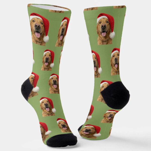 Personalized Custom Golden Retriever Christmas  Socken (Gewinkelt)