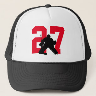 Personalized Custom Hockey Goalie Number Red Truckerkappe
