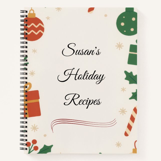 Personalized Custom Holiday Recipe Book Gift Notizbuch (Vorderseite)
