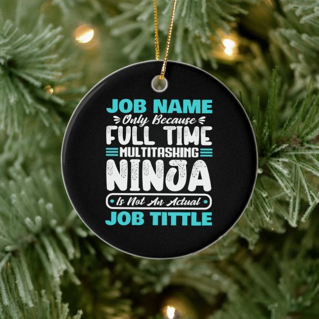 Personalized Custom Job Title Multitasker Worker Keramik Ornament (Baum)