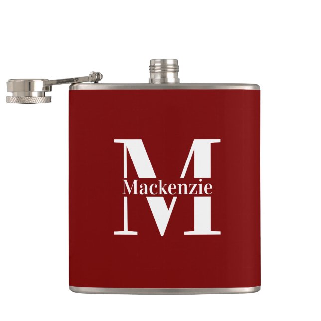 Personalized Custom Made Monogrammed Flachmann (Geöffnet)