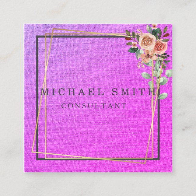 Personalized Custom Minimalist Modern QR Code Logo Quadratische Visitenkarte (Vorderseite)