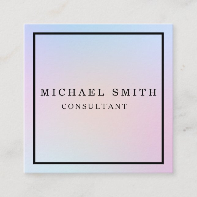 Personalized Custom Minimalist Modern QR Code Logo Quadratische Visitenkarte (Vorderseite)