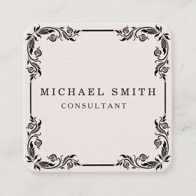 Personalized Custom Minimalist Modern QR Code Logo Quadratische Visitenkarte (Vorderseite)