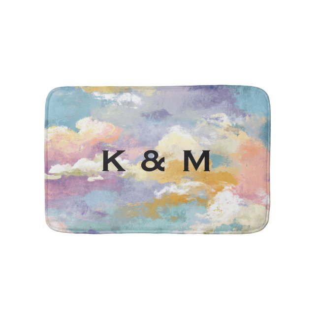 Personalized Custom Monogrammed Colorful  Badematte (Vorderseite)