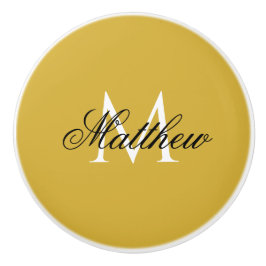 Personalized Custom Name and Monogram Ceramic Knob Keramikknauf